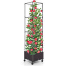 67 Inches Raised Garden Bed with Planter Box and Trellis by LJGDeals