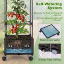 67 Inches Raised Garden Bed with Planter Box and Trellis by DirectDeals
