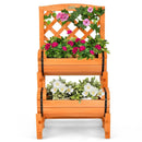 2-Tier Raised Garden Bed with Trellis and Planter Boxes by LJGDeals