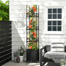 Raised Garden Bed with Obelisk Trellis and 3 Heights & Detachable PE-Coated Metal Tubes-Black by LJGDeals