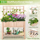 Raised Garden Bed Elevated Wooden Planter Box with Trellis by LJGDeals