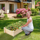 Raised Garden Bed Fir Wood Wooden Square Wood Planter Box for Garden by LJGDeals