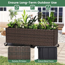 Raised Garden Bed PE Rattan Wicker Patio Planter Box with Wheels and Liner by LJGDeals
