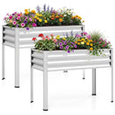 Raised Garden Bed Set of 2 Electro-Coating Metal Large Elevated Planter Box by LJGDeals