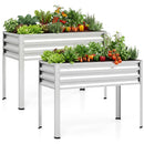 Raised Garden Bed Set of 2 Electro-Coating Metal Large Elevated Planter Box by LJGDeals