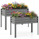 Raised Garden Bed Set of 2 Electro-Coating Metal Large Elevated Planter Box by LJGDeals