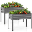 Raised Garden Bed Set of 2 Electro-Coating Metal Large Elevated Planter Box by LJGDeals