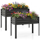 Raised Garden Bed Set of 2 Electro-Coating Metal Large Elevated Planter Box by LJGDeals