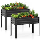 Raised Garden Bed Set of 2 Electro-Coating Metal Large Elevated Planter Box by DirectDeals