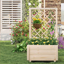 Raised Garden Bed Wooden Elevated Planter Box with Lattice Trellis-S by LJGDeals