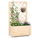 Raised Garden Bed Wooden Elevated Planter Box with Lattice Trellis-S by LJGDeals