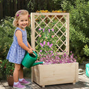 Raised Garden Bed Wooden Elevated Planter Box with Lattice Trellis-S by LJGDeals