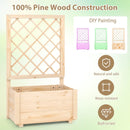 Raised Garden Bed Wooden Elevated Planter Box with Lattice Trellis-S by LJGDeals