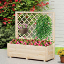 Raised Garden Bed Wooden Elevated Planter Box with Lattice Trellis-L by DirectDeals