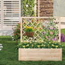 Raised Garden Bed Wooden Elevated Planter Box with Lattice Trellis-L by LJGDeals