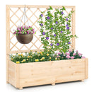 Raised Garden Bed Wooden Elevated Planter Box with Lattice Trellis-L by LJGDeals