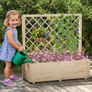 Raised Garden Bed Wooden Elevated Planter Box with Lattice Trellis-L by DirectDeals