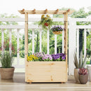 Raised Garden Bed Wooden Elevated Planter Box with Hanging Roof-S by LJGDeals
