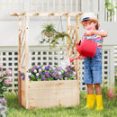 Raised Garden Bed Wooden Elevated Planter Box with Hanging Roof-S by LJGDeals
