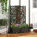 Raised Garden Bed with Lattice Trellis Drainage Self-Watering Elevated Vertical Planter Boxes-Black by LJGDeals