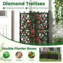 Raised Garden Bed with Lattice Trellis Drainage Self-Watering Elevated Vertical Planter Boxes-Black by LJGDeals