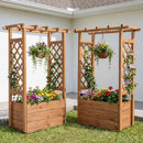 Raised Garden Bed with Lattice Trellises with Hanging Roof Set of 2 by DirectDeals