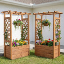 Raised Garden Bed with Lattice Trellises with Hanging Roof Set of 2 by LJGDeals