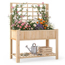 Raised Garden Bed with Trellis Wooden Elevated Planter Box with Legs by LJGDeals