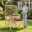 2-Tier Raised Garden Bed with Trellis for Climbing Plants by LJGDeals