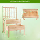 2-Tier Raised Garden Bed with Trellis for Climbing Plants by DirectDeals