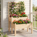 2-Tier Raised Garden Bed with Trellis for Climbing Plants by DirectDeals