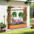 Raised Garden Bed with Arch Trellis and Hanging Roof-Orange by LJGDeals