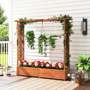 Raised Garden Bed with Arch Trellis and Hanging Roof-Orange by LJGDeals