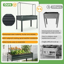 3-in-1 Raised Garden Bed with Greenhouse Cover and Trellis-Grey by LJGDeals