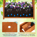 Raised Garden Bed with Lattice Trellis Ached Roof Wooden Elevated Planter Box-Brown