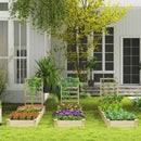 Raised Garden Bed with Planter Box and Trellis-Natural by LJGDeals