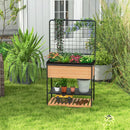 Raised Garden Bed with Trellis 2-tier Storage Shelves-Natural by LJGDeals