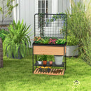 Raised Garden Bed with Trellis 2-tier Storage Shelves-Natural by DirectDeals