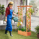 Raised Garden Bed with Side Trellis and Hanging Roof and Drainage Hole-Orange by LJGDeals