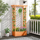 Raised Garden Bed with Side Trellis and Hanging Roof and Drainage Hole-Orange by LJGDeals