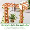 Raised Garden Bed with Side Trellis and Hanging Roof and Drainage Hole-Orange by LJGDeals