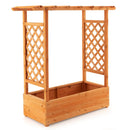 Raised Garden Bed with Trellis or Climbing Plant and Pot Hanging-Natural by LJGDeals