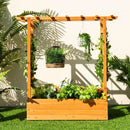 Raised Garden Bed with Trellis or Climbing Plant and Pot Hanging-Natural by LJGDeals