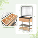 Raised Garden Bed with Trellis 2-tier Storage Shelves-Natural by DirectDeals