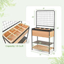 Raised Garden Bed with Trellis 2-tier Storage Shelves-Natural by LJGDeals
