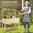 Wooden Raised Garden Bed with Wheels Trellis and Storage Shelf by LJGDeals