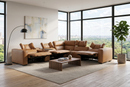 Rally Pro Caramel 6-Piece Power Reclining Sectional with Console and Immersive Sound System by Ornate Furniture