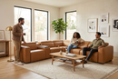 Rally Pro Caramel 6-Piece Power Reclining Sectional with Console and Immersive Sound System by Ornate Furniture