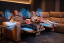 Rally Pro Caramel 6-Piece Power Reclining Sectional with Console and Immersive Sound System