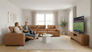 Rally Pro Caramel 6-Piece Power Reclining Sectional with Console and Immersive Sound System